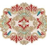 JOGO AMERICANO 3D CORAL - MIÇANGAS BORDADO