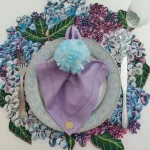 PORTA GUARDANAPO FLOR PEÔNIA AZUL - Imagem 2