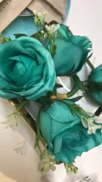 PORTA GUARDANAPO FLOR TURQUESA - Imagem 2