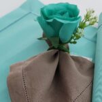 PORTA GUARDANAPO FLOR TURQUESA