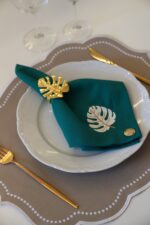 PORTA GUARDANAPO FOLHA DOURADA - Imagem 2