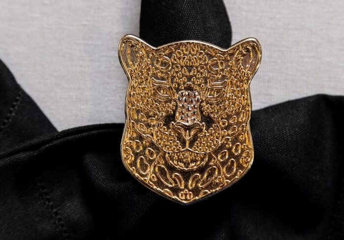 PORTA GUARDANAPO ONÇA SAFARI DOURADO BRILHO - Imagem 4