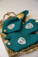 PORTA GUARDANAPO FOLHA DOURADA - Imagem 3