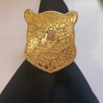 PORTA GUARDANAPO ONÇA SAFARI DOURADO BRILHO - Imagem 2