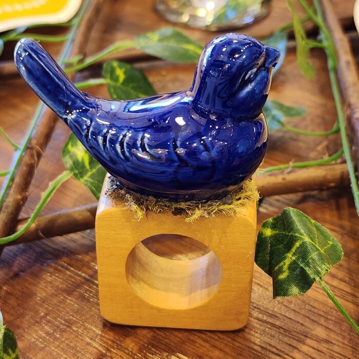 PORTA GUARDANAPO PÁSSARO AZUL ROYAL - Imagem 1