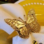 PORTA GUARDANAPO BORBOLETA DOURADO BRILHO