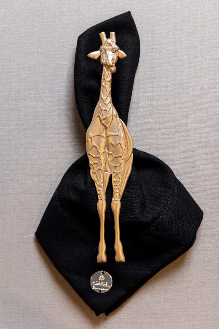 PORTA GUARDANAPO GIRAFA SAFARI DOURADO - Imagem 1