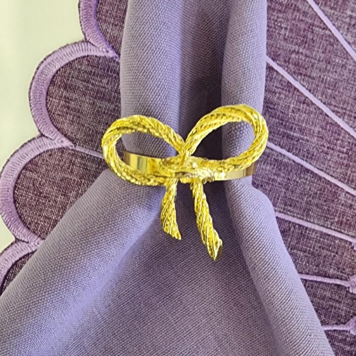 PORTA GUARDANAPO LAÇO DOURADO - Imagem 3