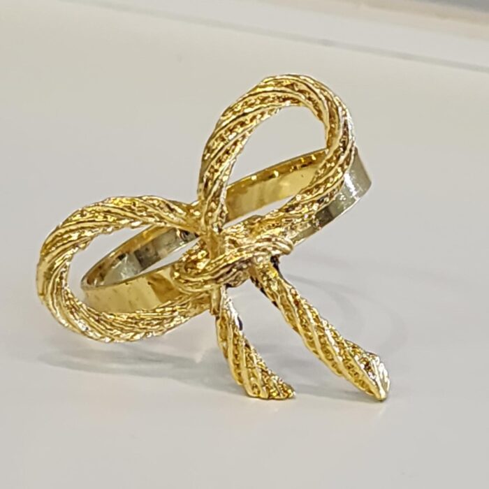 PORTA GUARDANAPO LAÇO DOURADO - Imagem 1