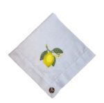 GUARDANAPO BRANCO BORDADO LIMÃO SICILIANO
