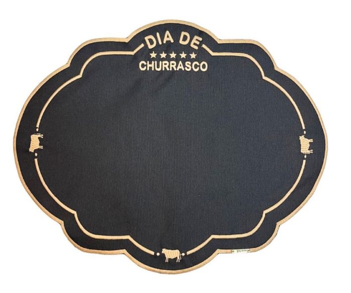 JOGO AMERICANO CHURRASCO BORDADO - Imagem 1