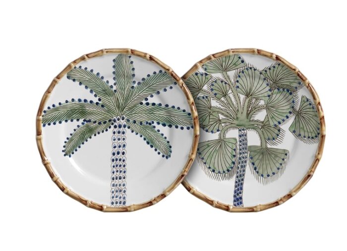 CONJUNTO PRATO SOBREMESA COCONUT TREE - 2 PEÇAS - Imagem 1