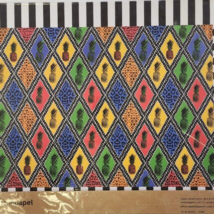 KIT 12 JOGOS AMERICANOS DE PAPEL - ABACAXI