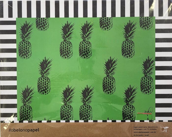 KIT 12 JOGOS AMERICANOS DE PAPEL - ABACAXI VERDE - Imagem 1
