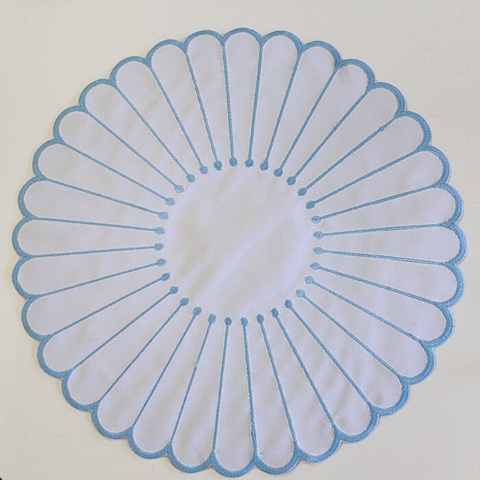 JOGO AMERICANO FLOR LINHO AZUL DUPLA-FACE - Imagem 2