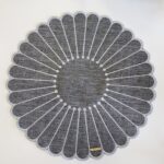 JOGO AMERICANO FLOR LINHO CINZA DUPLA-FACE