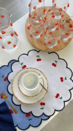 CONJ. JARRA E 6 COPOS BOJUDOS CEREJA - Imagem 4