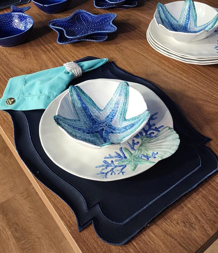 GUARDANAPO LINHO AZUL TURQUESA - Imagem 3