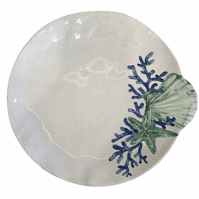 CONJ. 06 PRATOS RASOS ESTRELA DO MAR EM MELAMINA - Imagem 1