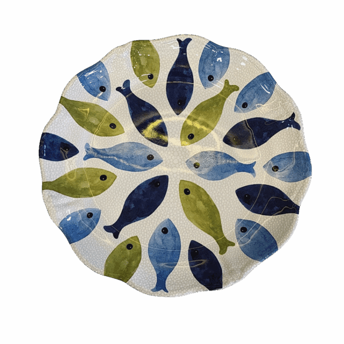 CONJ. 06 PRATOS RASOS PEIXES EM MELAMINA - Imagem 1