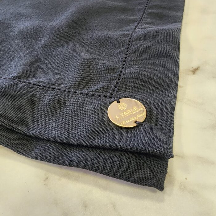 GUARDANAPO PRETO LINHO MISTO PONTO AJOUR - Imagem 3