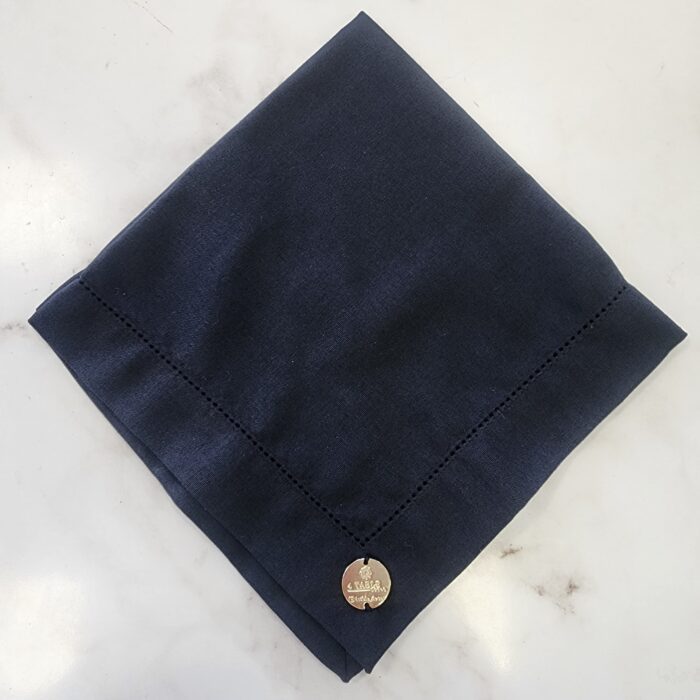 GUARDANAPO PRETO LINHO MISTO PONTO AJOUR - Imagem 1