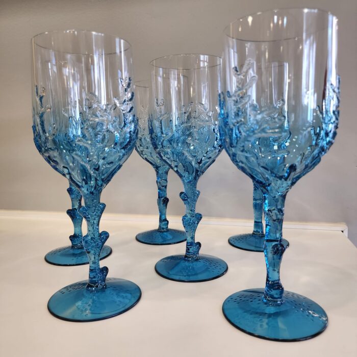 CONJ. TAÇAS CORAL AZUL EM ACRÍLICO - Imagem 3