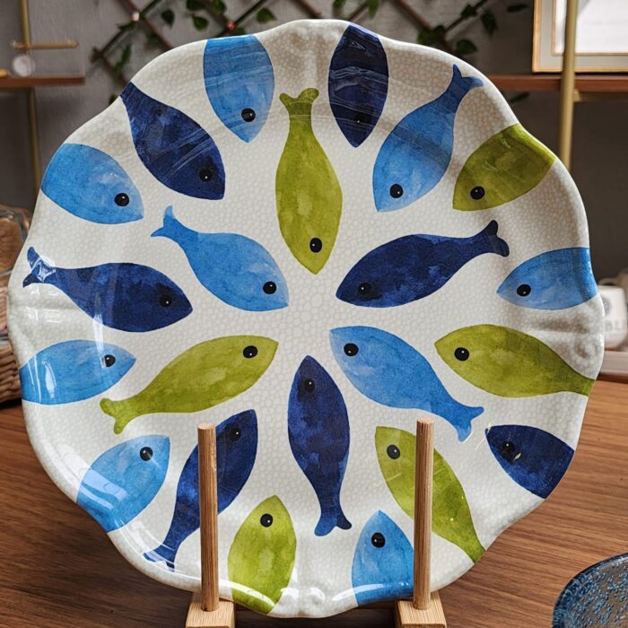 CONJ. 06 PRATOS RASOS PEIXES EM MELAMINA - Imagem 4