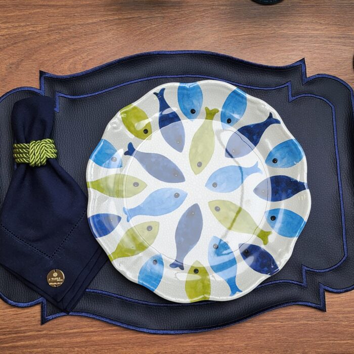 JOGO AMERICANO MARINHO COURINO BORDADO - Imagem 4